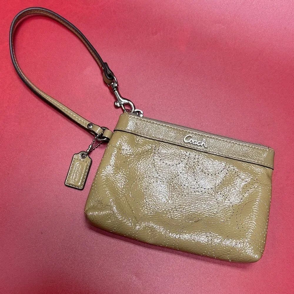 *Coach Tan Leather Wristlet
